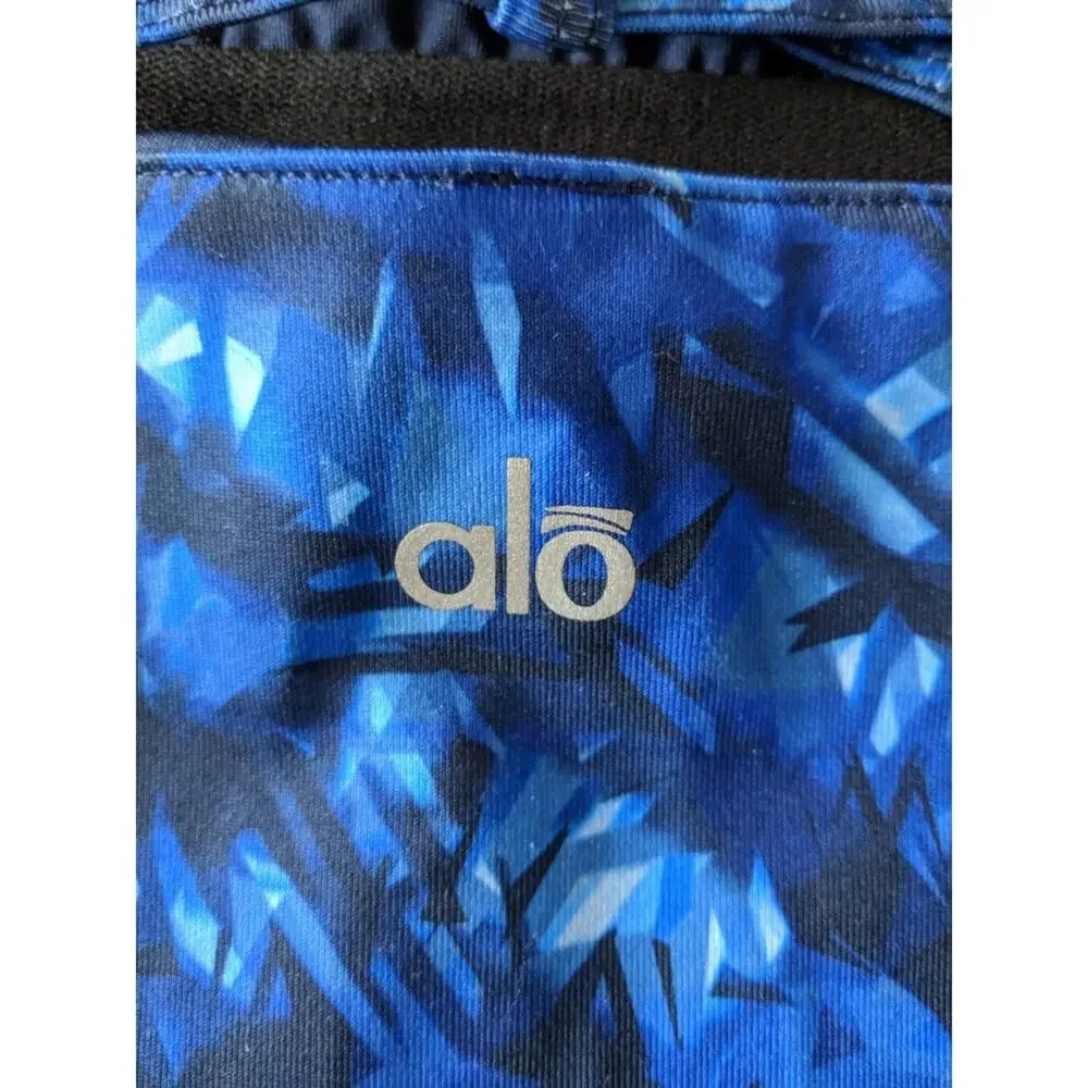 Alo Yoga Lure Long Bra Top Kaleidoscope Blue Fitted Stretch M NWOT - Picture 5 of 7